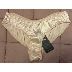 NEW SilkSilky Women Light Pink 100% Mulberry Silk Bikini Panties, Size M